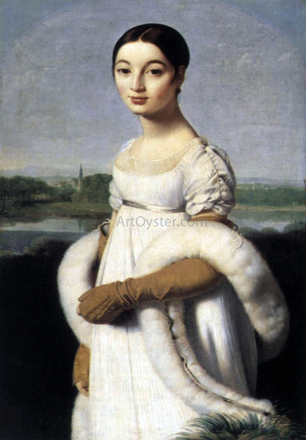 Jean-Auguste-Dominique Ingres Mademoiselle Caroline Riviere - Canvas Print