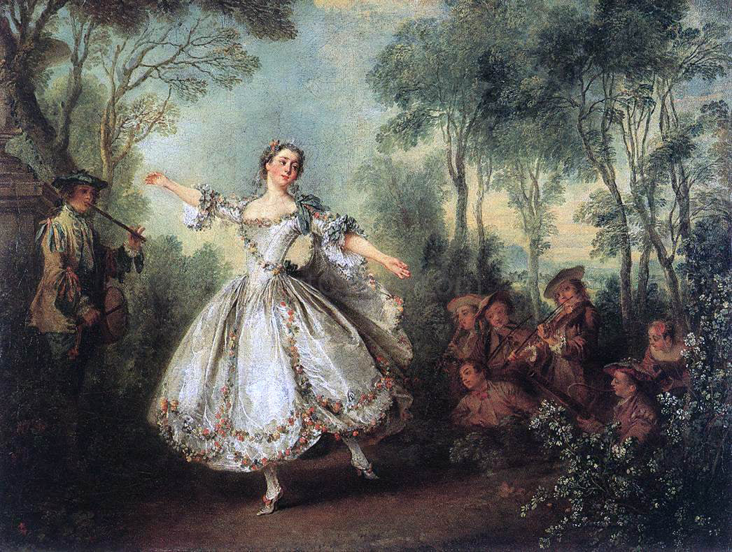 Nicolas Lancret Mademoiselle de Camargo Dancing - Canvas Print