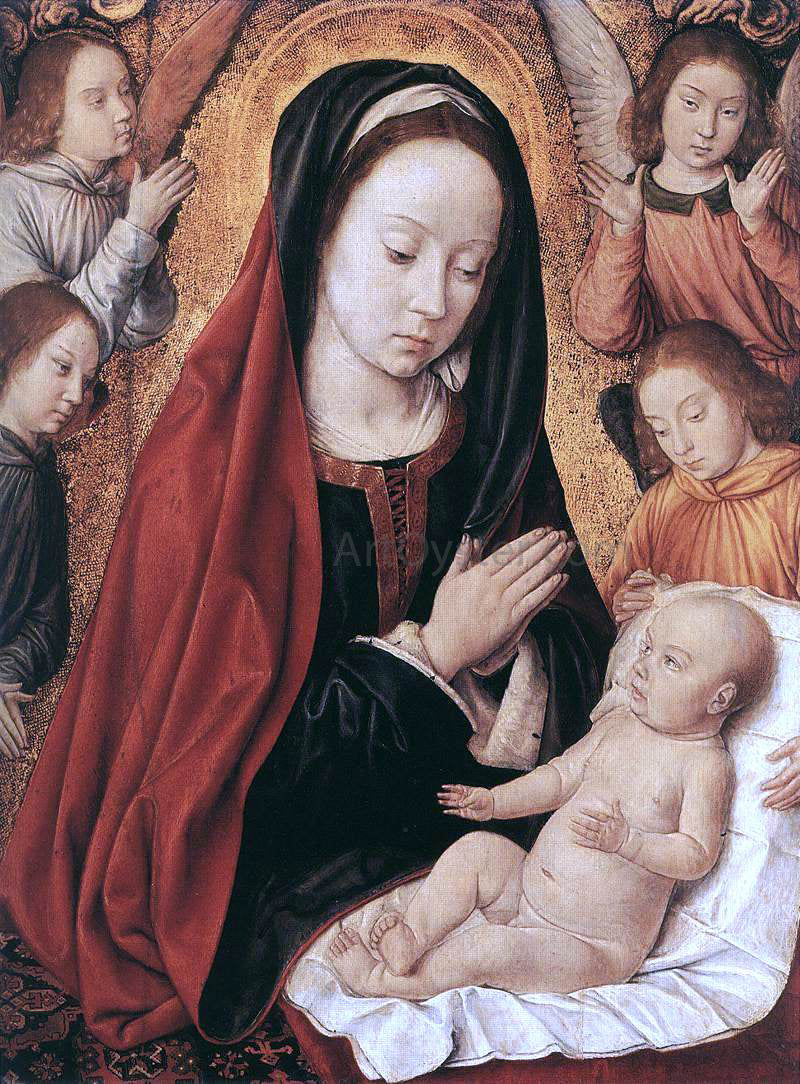Master of Moulins Madonna and Child Adored by Angels - Canvas Print