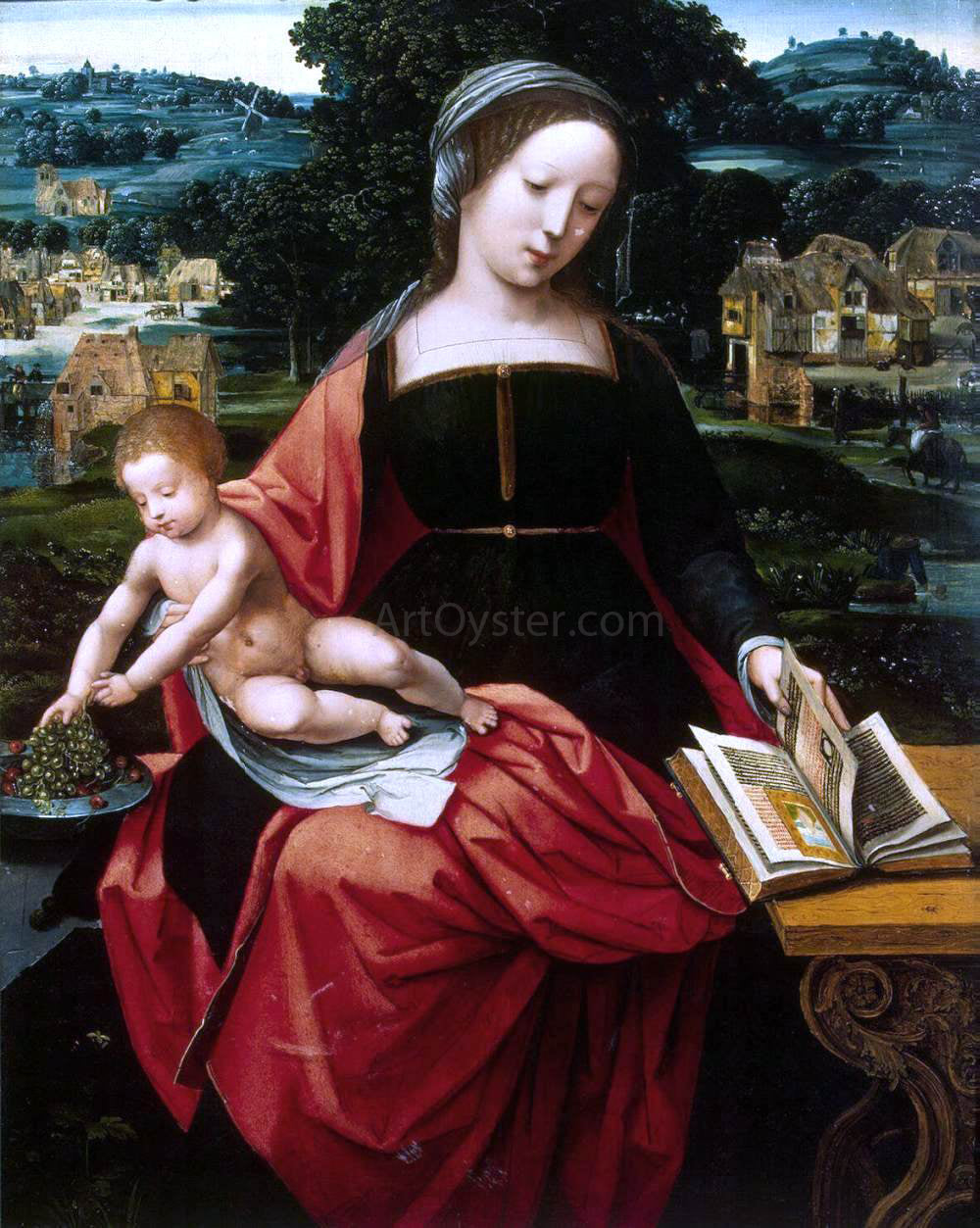Master Female Half-Length Madonna and Child - Canvas Print