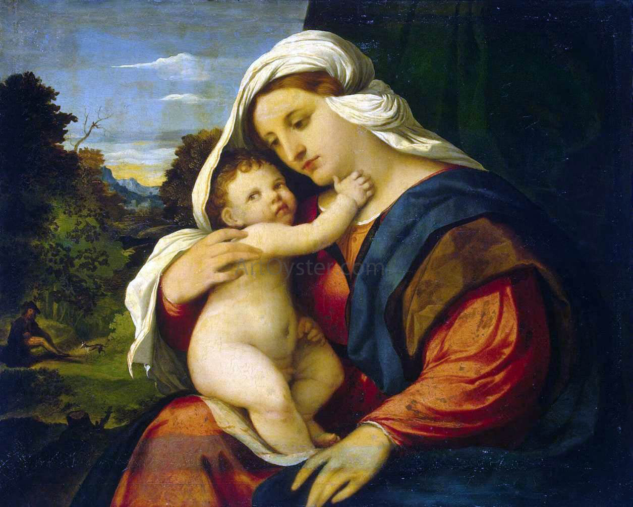 Palma Vecchio Madonna and Child - Canvas Print