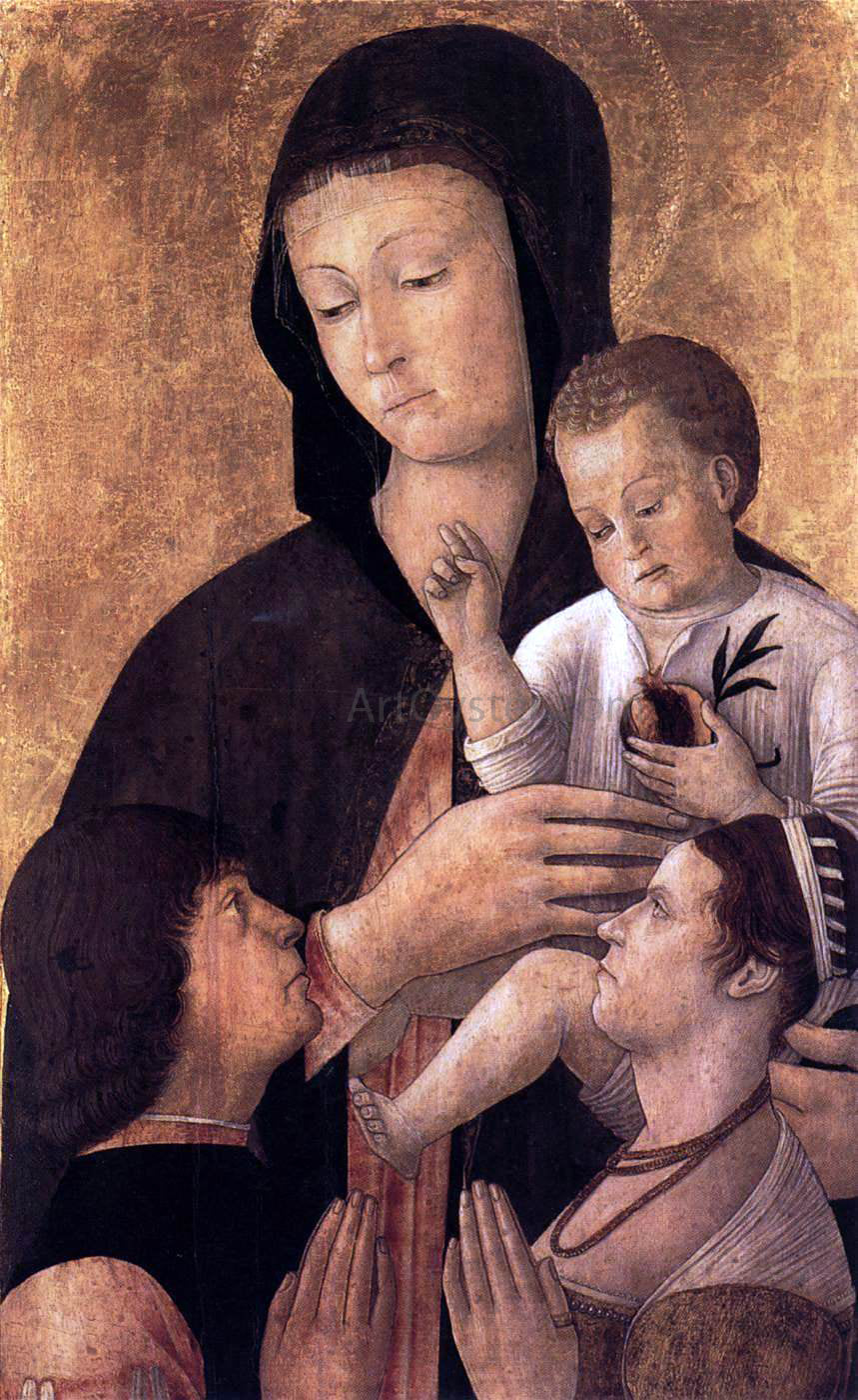 Gentile Bellini Madonna and Child with Donors - Canvas Print