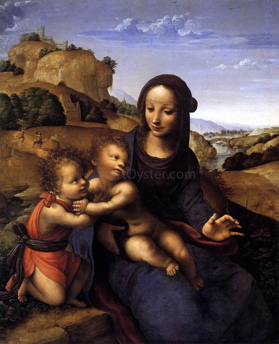 Fernando Yanez De la Almedina Madonna and Child with Infant St John - Canvas Print