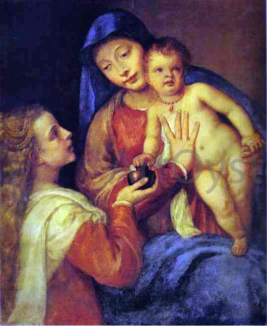 Titian Madonna and Child with Mary Magdalene - Canvas Print
