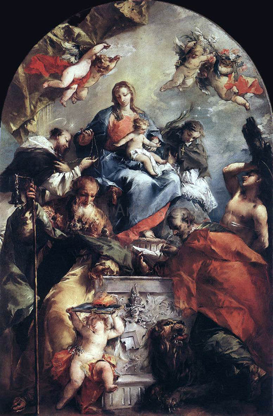 Giovanni Antonio Guardi Madonna and Child with Saints - Canvas Print