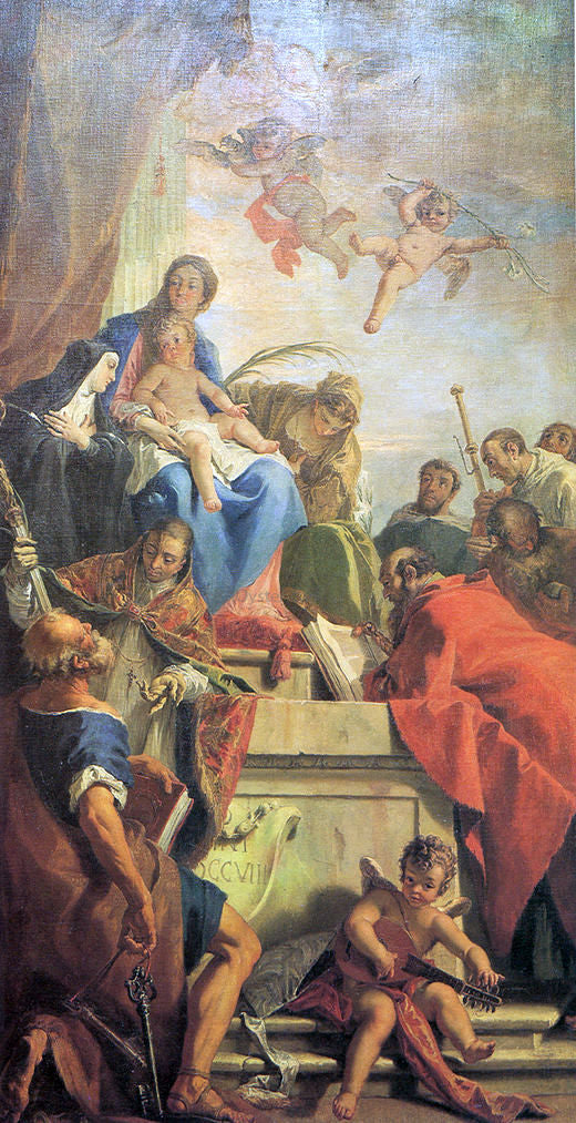 Sebastiano Ricci Madonna and Child with Saints - Canvas Print