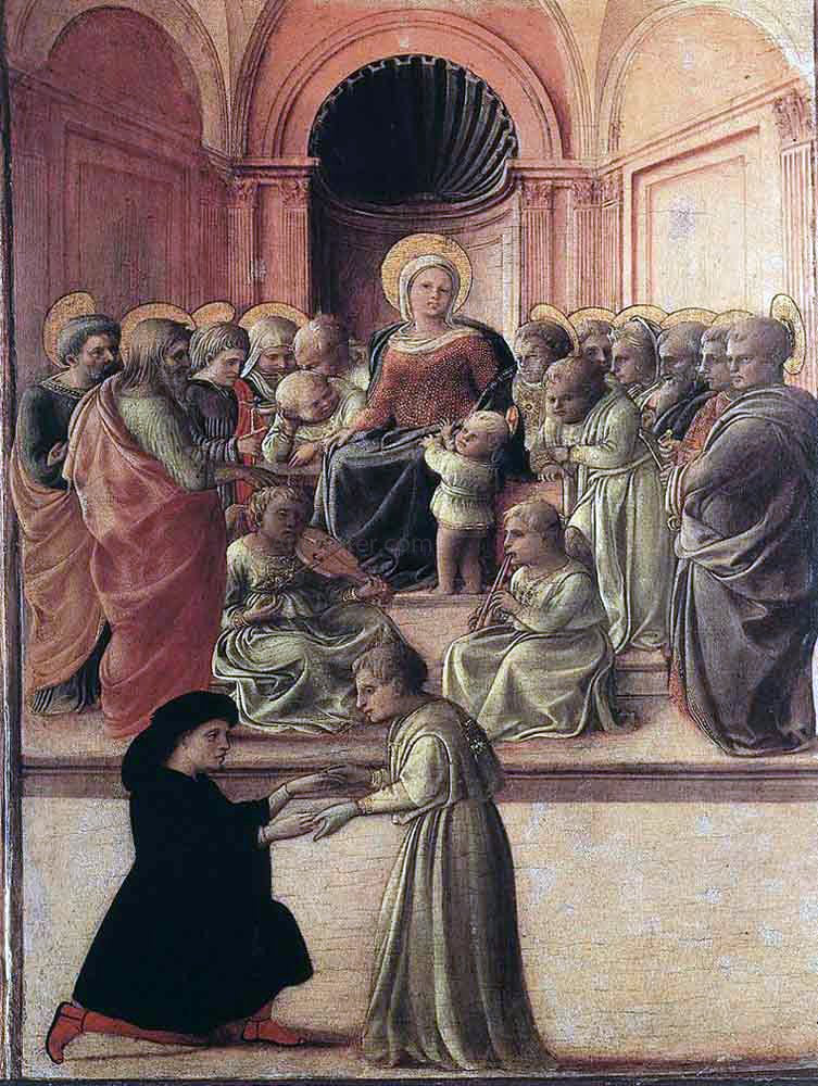 Fra Filippo Lippi Madonna and Child with Saints and a Worshipper - Canvas Print