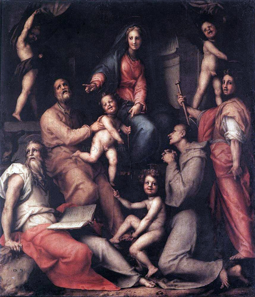 Jacopo Pontormo Madonna and Child with Saints - Canvas Print
