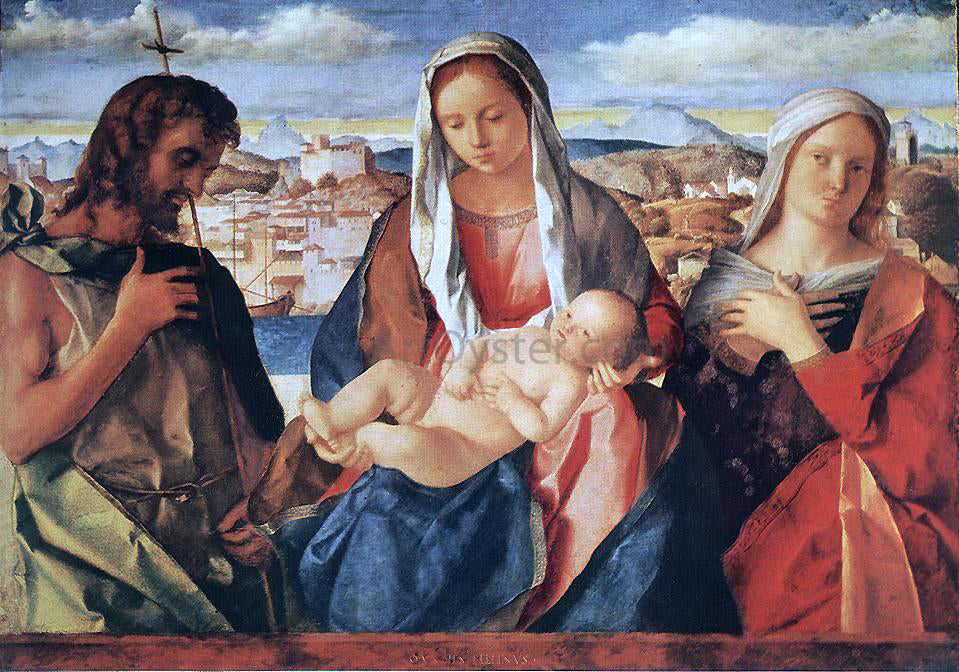 Giovanni Bellini Madonna and Child with St. John the Baptist and a Saint - Canvas Print