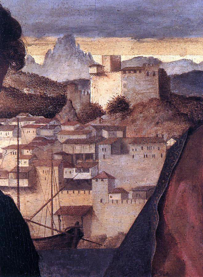 Giovanni Bellini Madonna and Child with St John the Baptist and a Saint (detail) - Canvas Print
