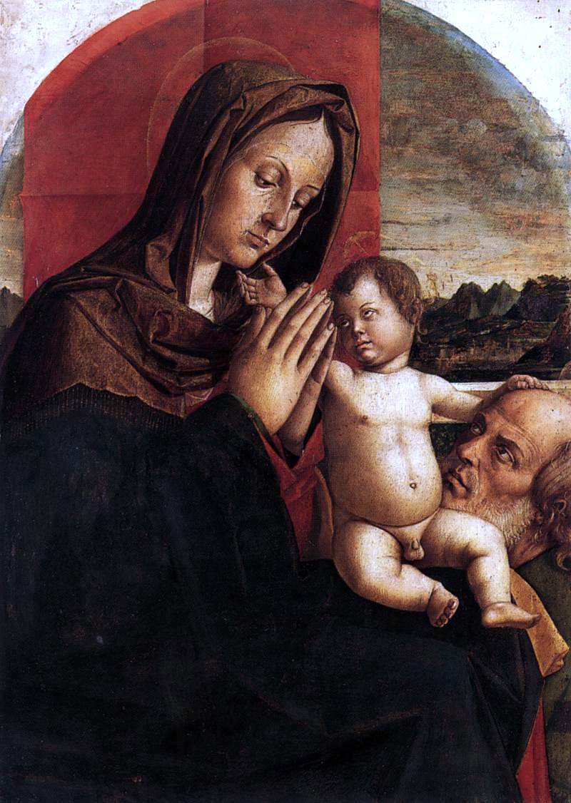 Bartolomeo Montagna Madonna and Child with St Joseph - Canvas Print