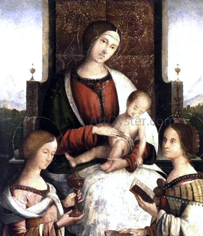 Bernardino Di Bosio Zaganelli Madonna and Child with Sts Mary Magdalene and Catherine of Alexandria - Canvas Print
