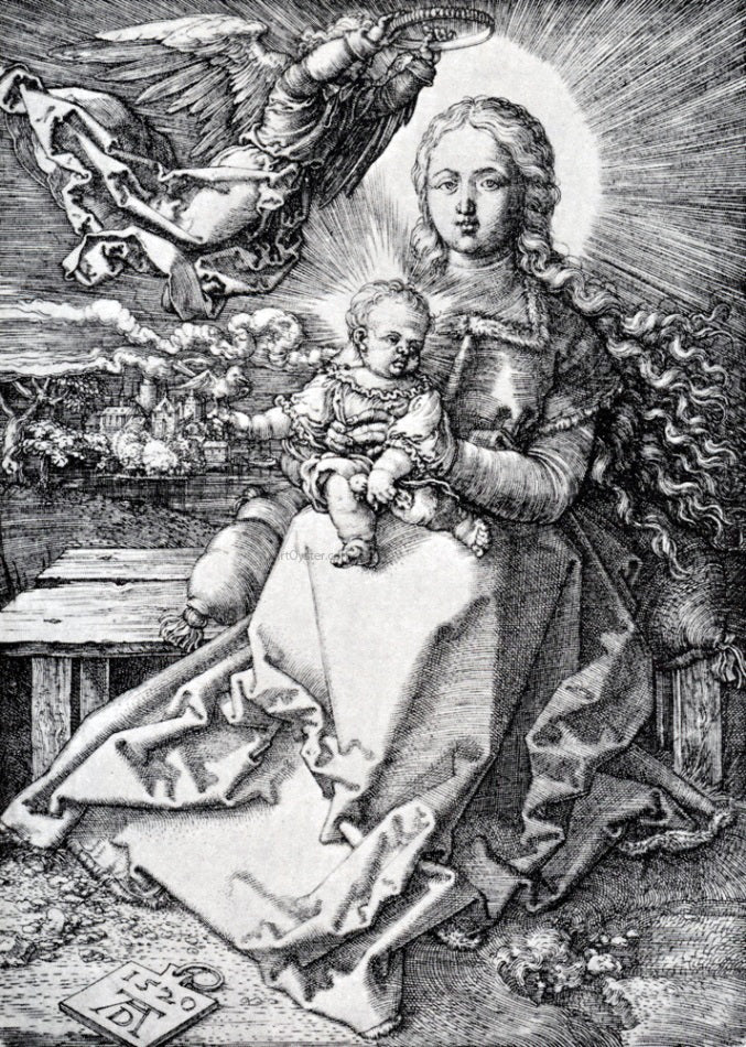 Albrecht Durer Madonna Crowned By An Angel - Canvas Print