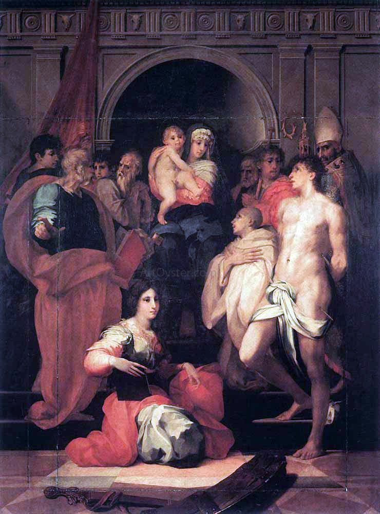 Rosso Fiorentino Madonna Enthroned and Ten Saints - Canvas Print