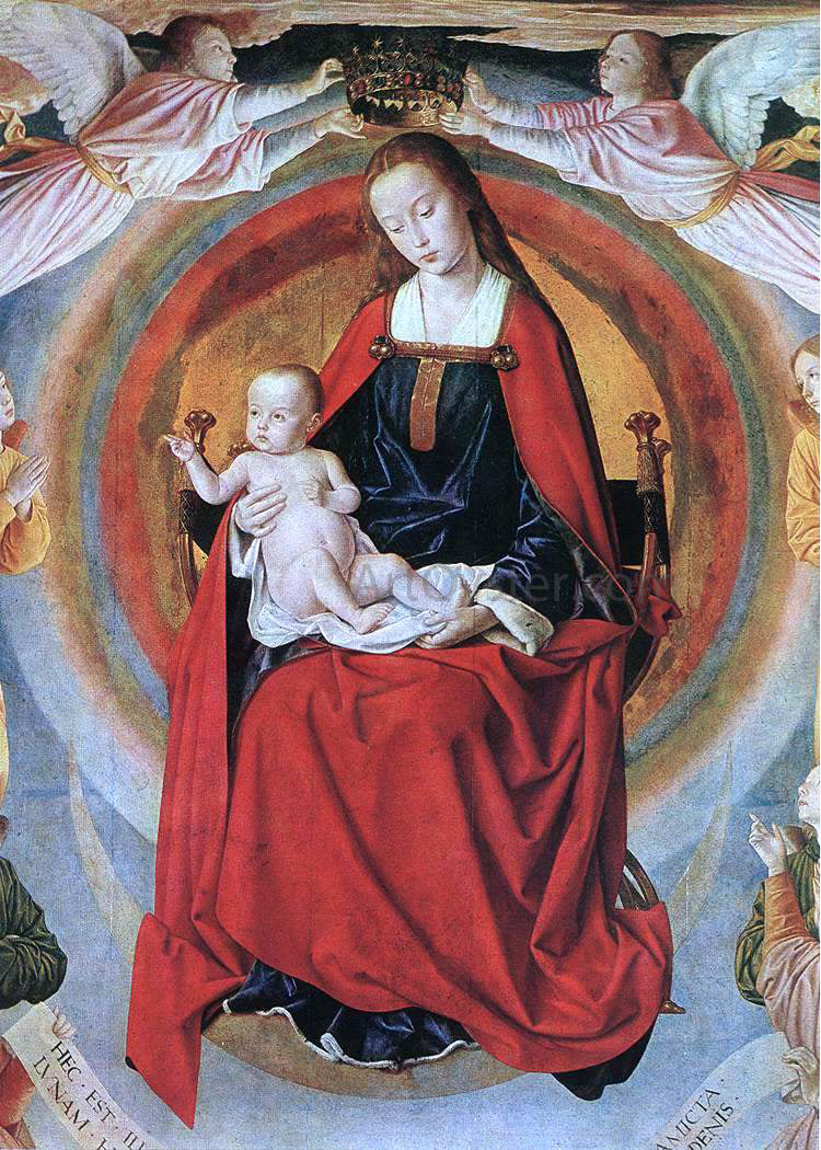 Master of Moulins Madonna Enthroned with Saints (detail) - Canvas Print