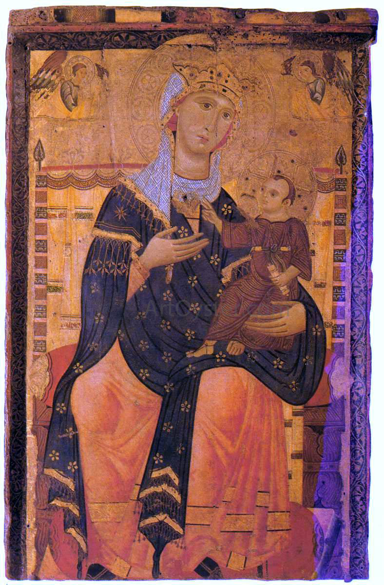 Unknown (4) Masters Madonna Enthroned with the Christ Child - Canvas Print