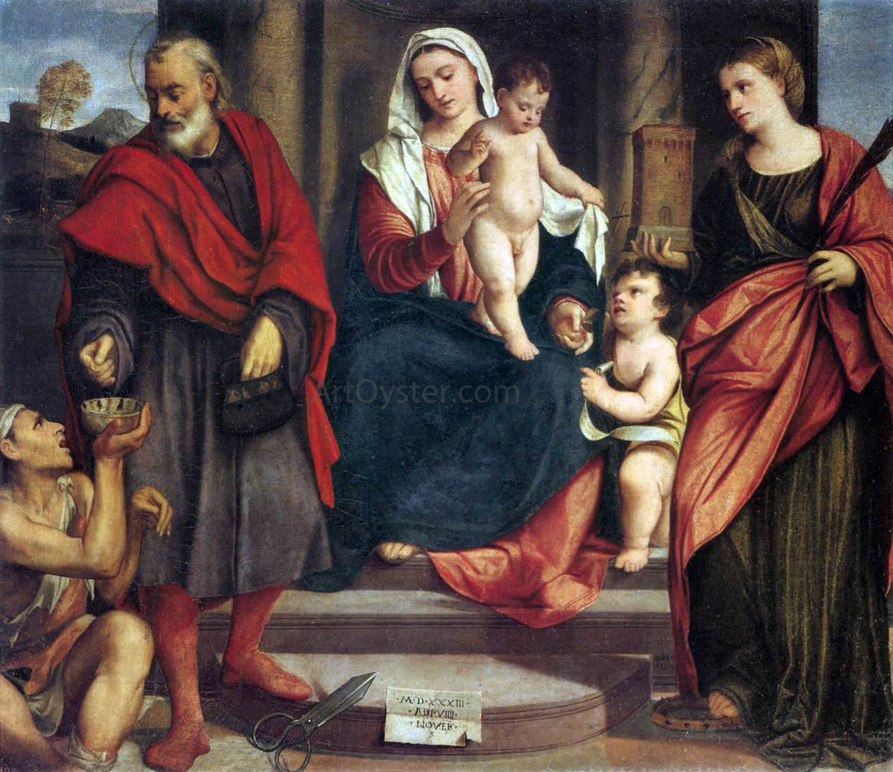 Bonifazio Veronese Madonna of the Tailors - Canvas Print