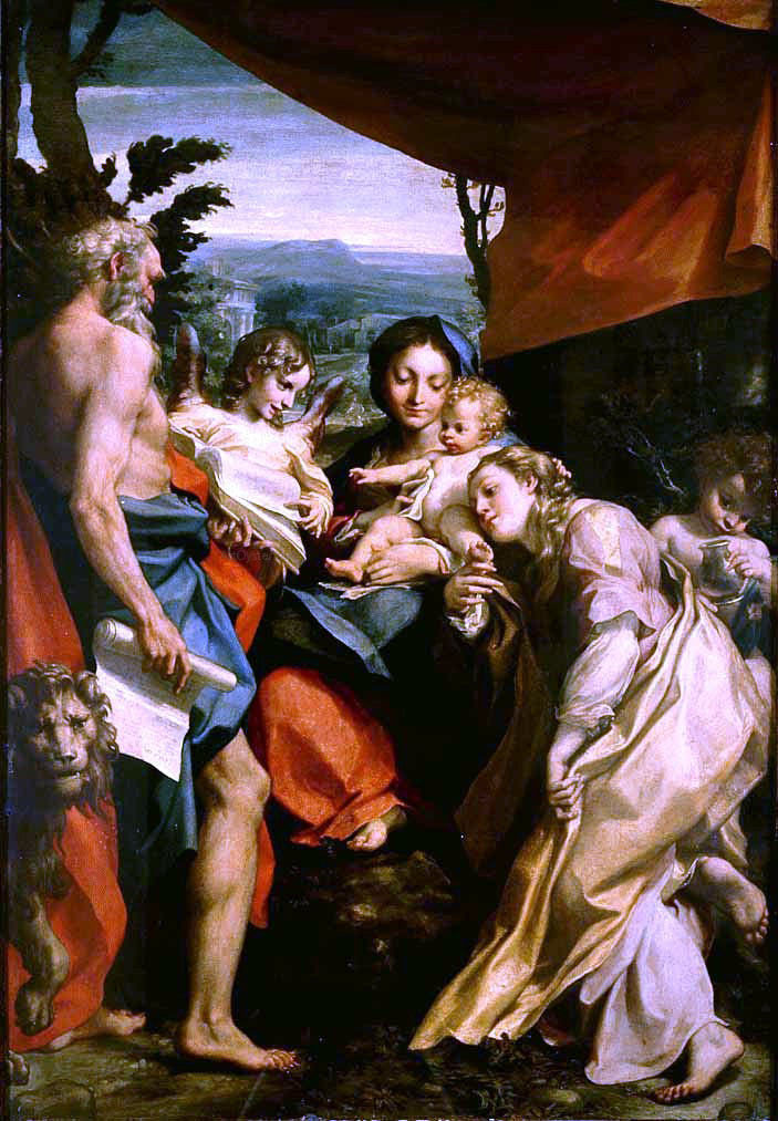 Correggio Madonna with St. Jerome (The Day) - Canvas Print