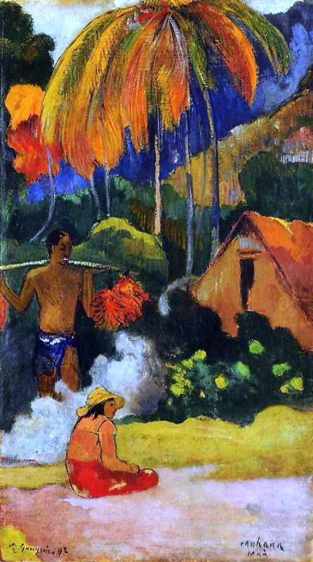 Paul Gauguin Mahana Maa, II (also known as The Moment of Truth, II) - Canvas Print