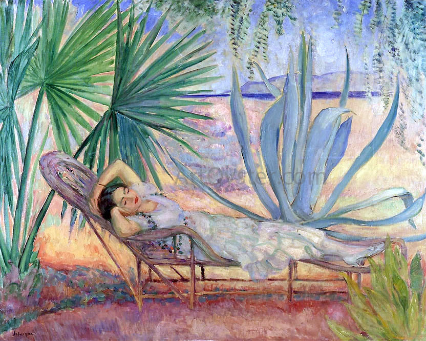 Henri Lebasque A Maiden Resting in the Garden - Canvas Print