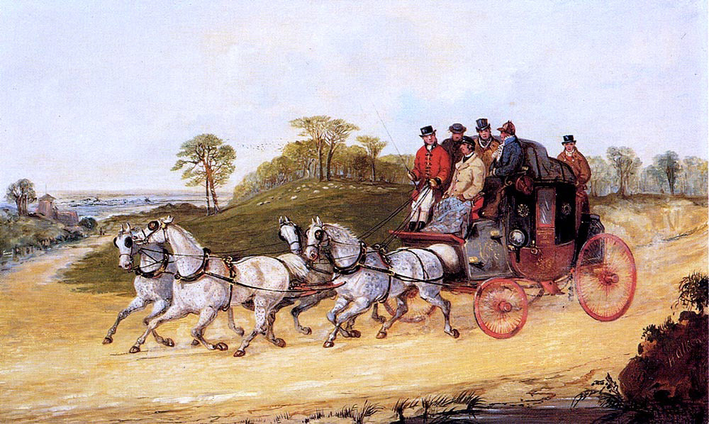 Henry Alken Mail Coaches on an Open Road - Canvas Print
