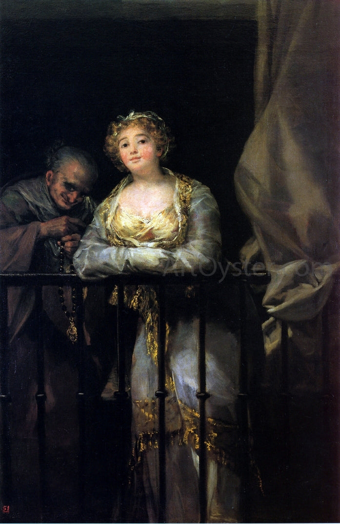 Francisco Jose de Goya Y Lucientes Maja and Celestina on a Balcony - Canvas Print