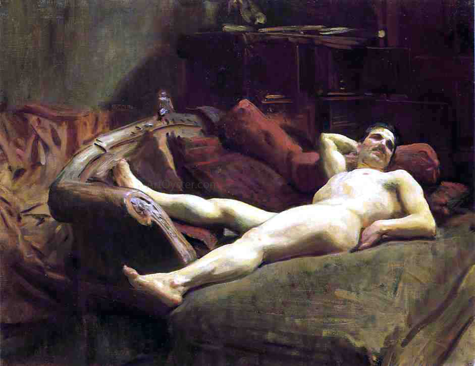 John Singer Sargent Male Model Resting - Canvas Print