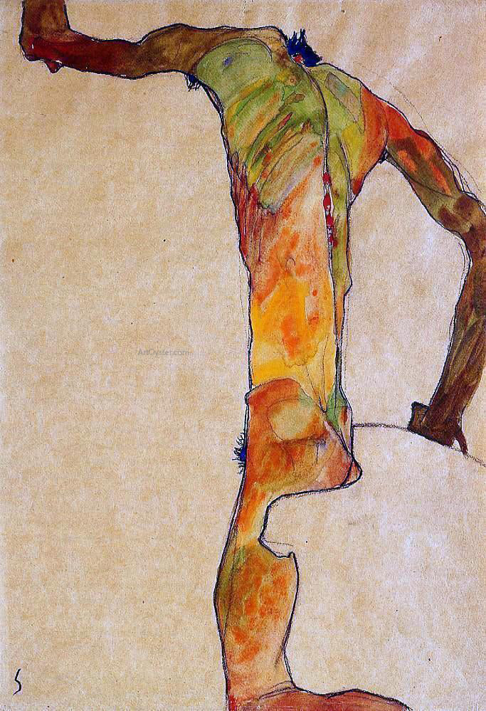 Egon Schiele Male Nude - Canvas Print