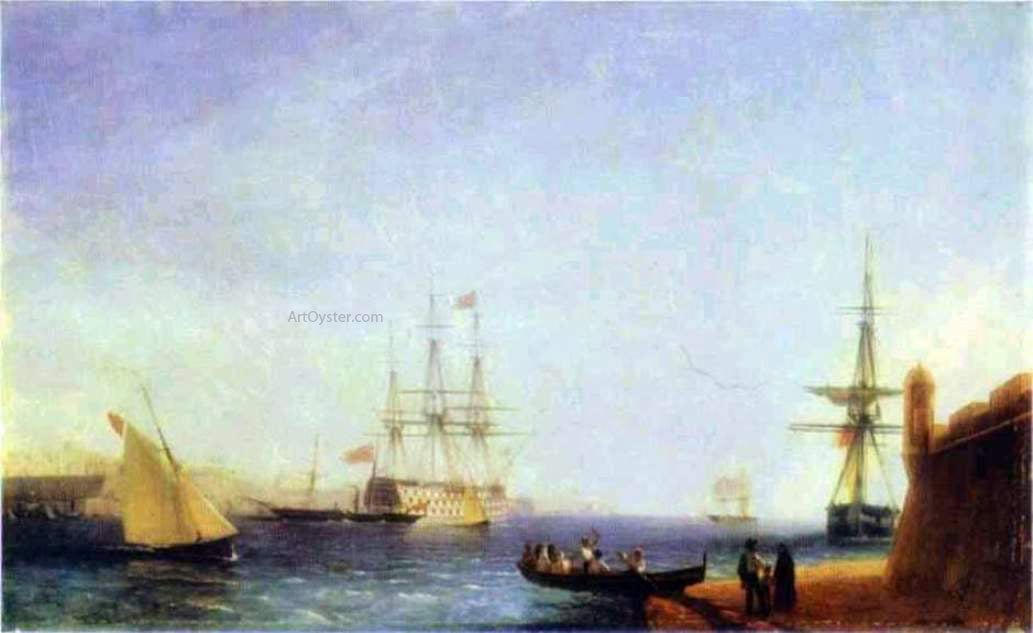 Ivan Constantinovich Aivazovsky Malta, Valetto Harbour - Canvas Print