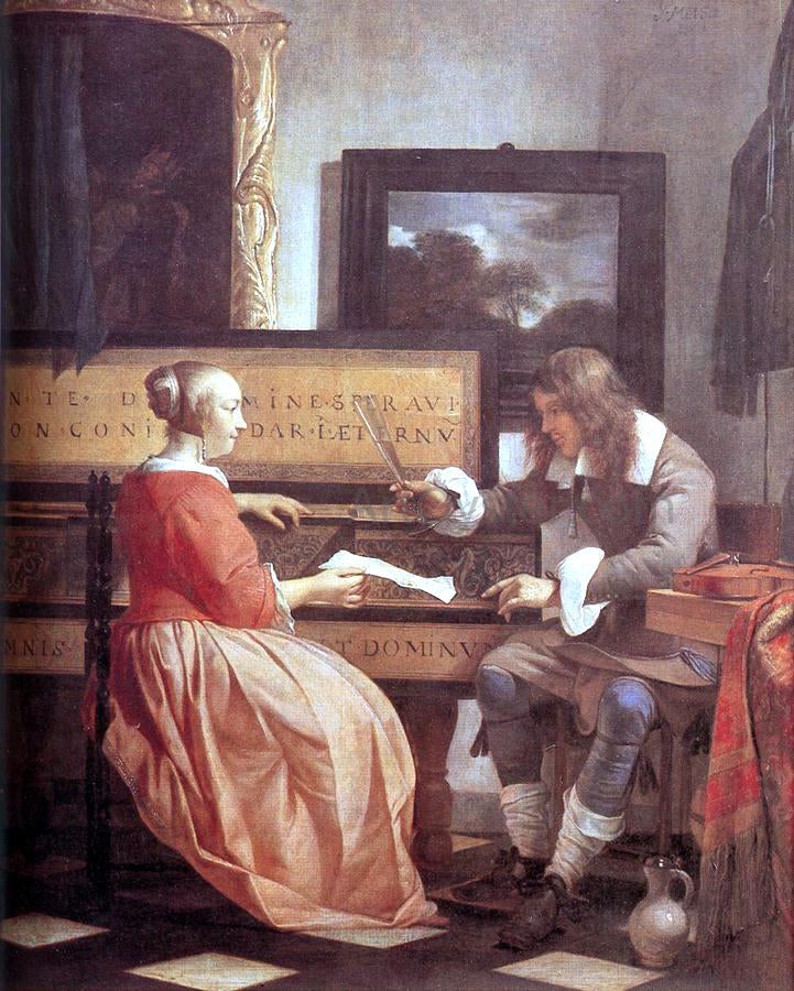 Gabriel Metsu Man and Woman Sitting at the Virginal - Canvas Print