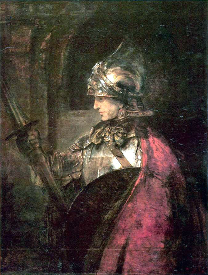 Rembrandt Van Rijn Man in Arms - Canvas Print
