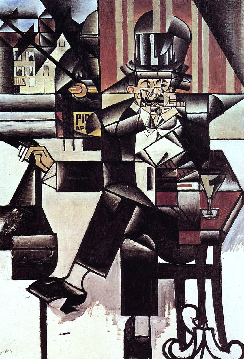 Juan Gris Man in the Cafe - Canvas Print