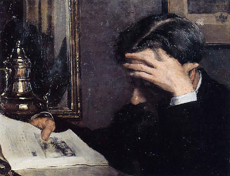 Georges Lemmen Man Reading - Canvas Print