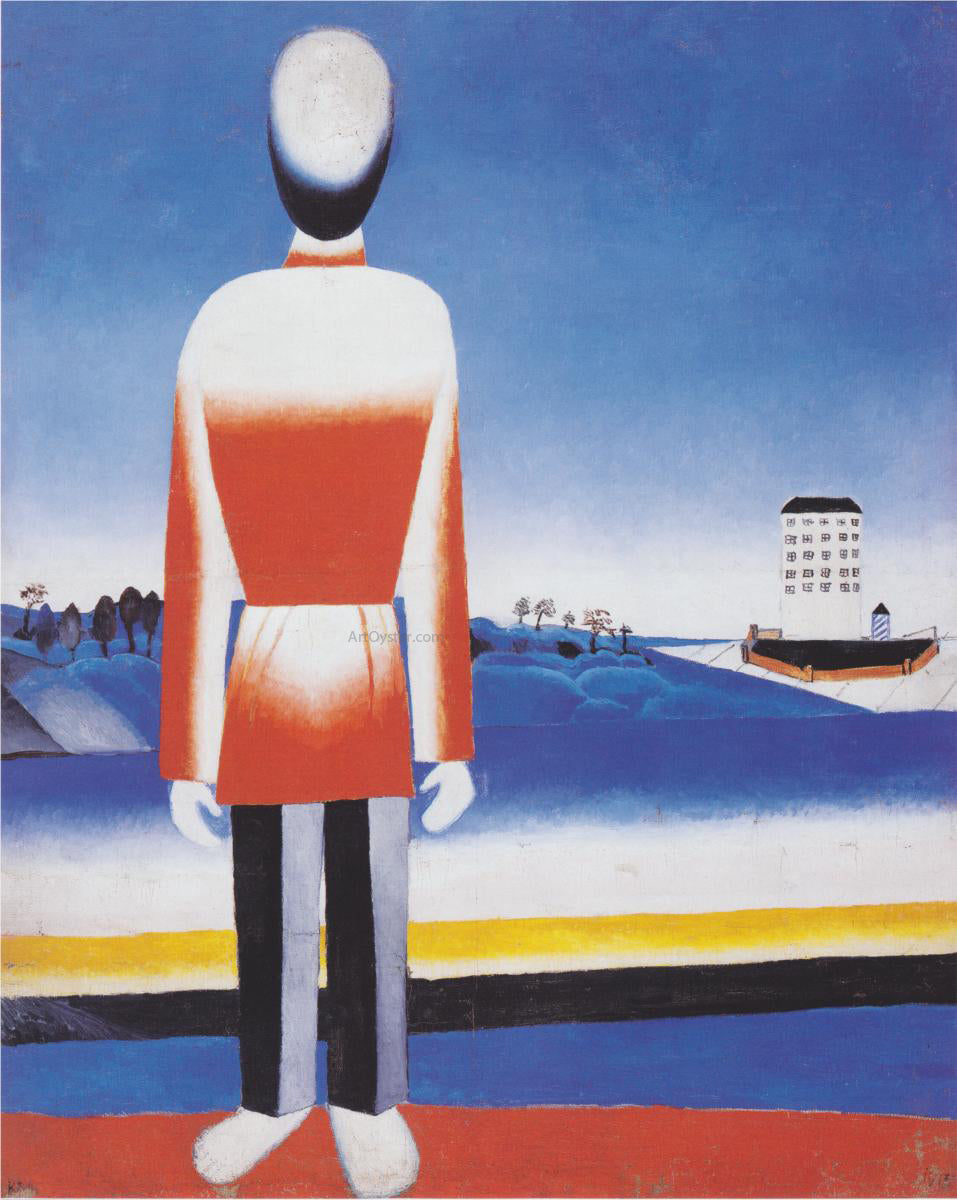 Kazimir Malevich Man Suprematic in Landscape - Canvas Print