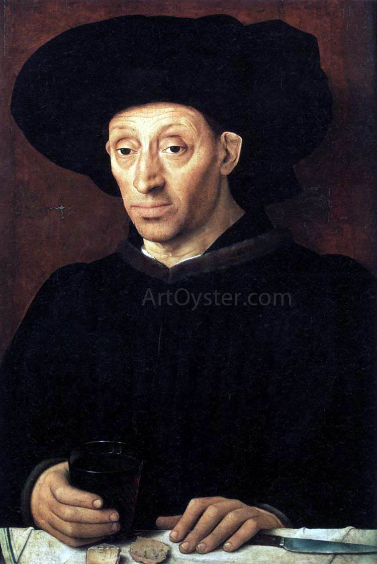 Unknown Portuguese Painters Man with a Glass of Wine - Canvas Print