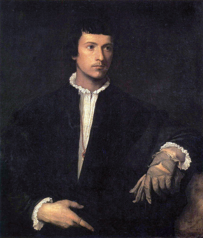 Titian Man With a Glove - Canvas Print