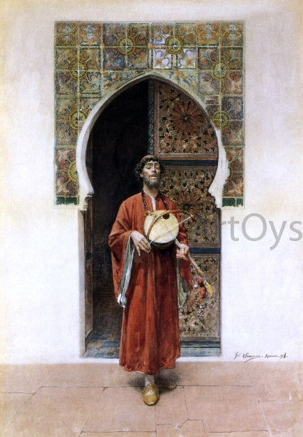 Gustavo Simoni Man with a Lute - Canvas Print