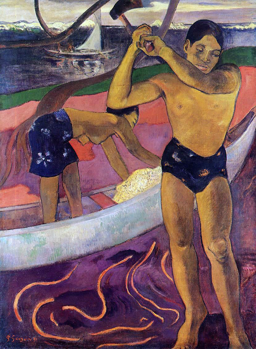 Paul Gauguin Man with an Ax - Canvas Print