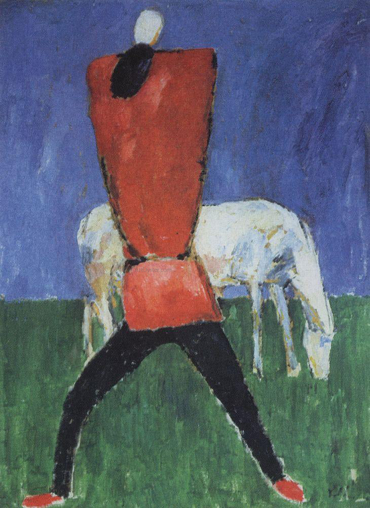 Kazimir Malevich Man with Horse - Canvas Print