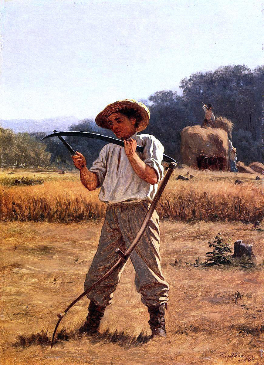 Eastman Johnson Man with Scythe - Canvas Print