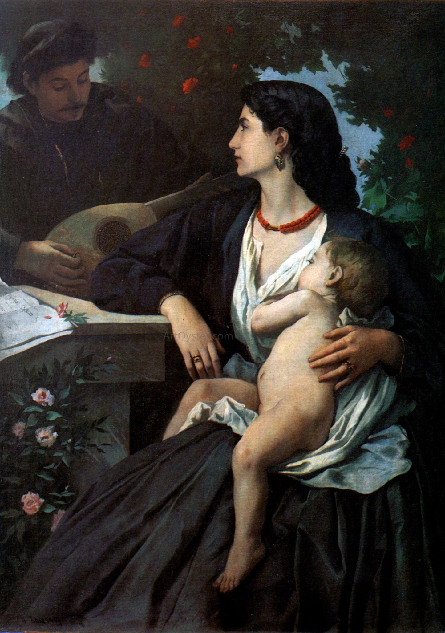 Anselm Friedrich Feuerbach Mandolin Player - Canvas Print