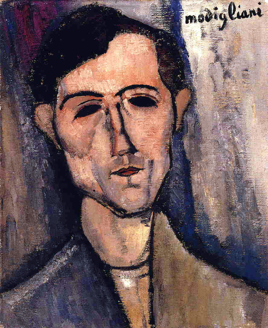 Amedeo Modigliani Man's Head (also known as Portrait of a Poet) - Canvas Print