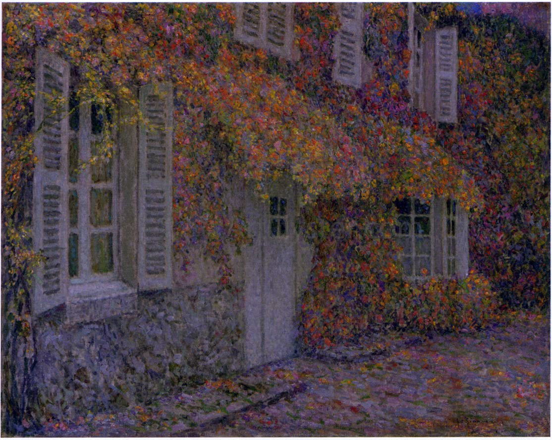 Henri Le Sidaner Mansion in Autumn - Canvas Print