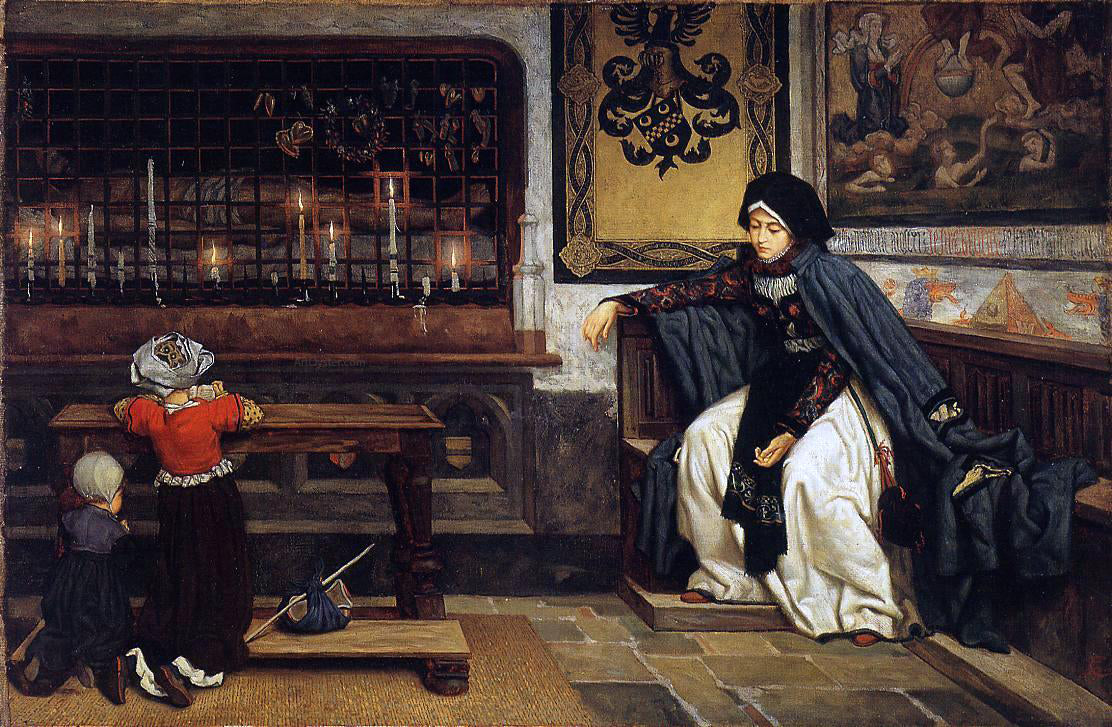 James Tissot Marguerite in Church - Canvas Print