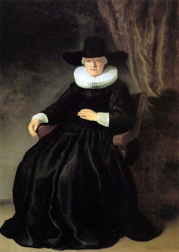 Rembrandt Van Rijn Maria Bockennolle , Wife of Johannes Elison - Canvas Print