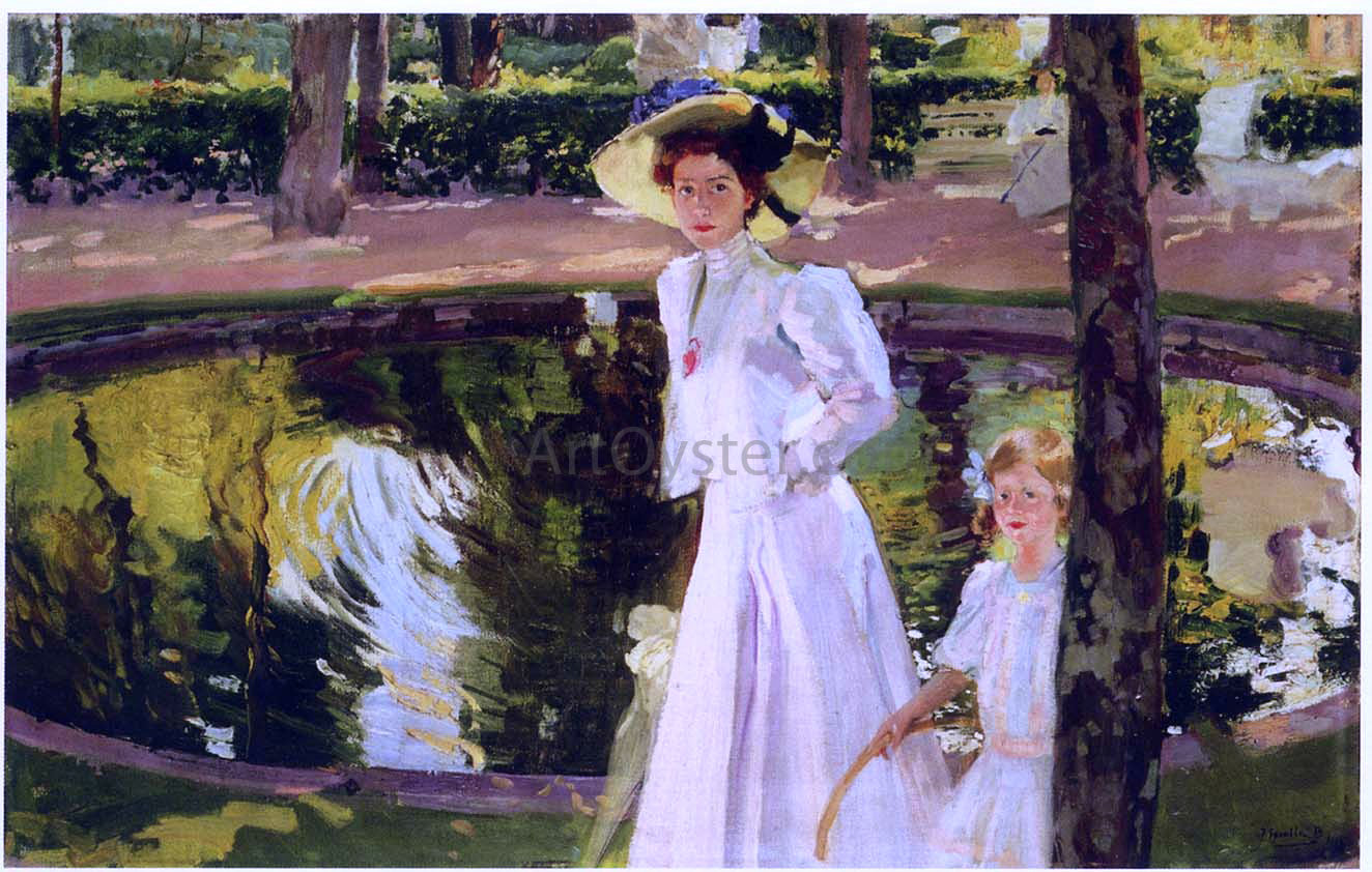 Joaquin Sorolla Y Bastida Marian in the Gardens, la Granja - Canvas Print