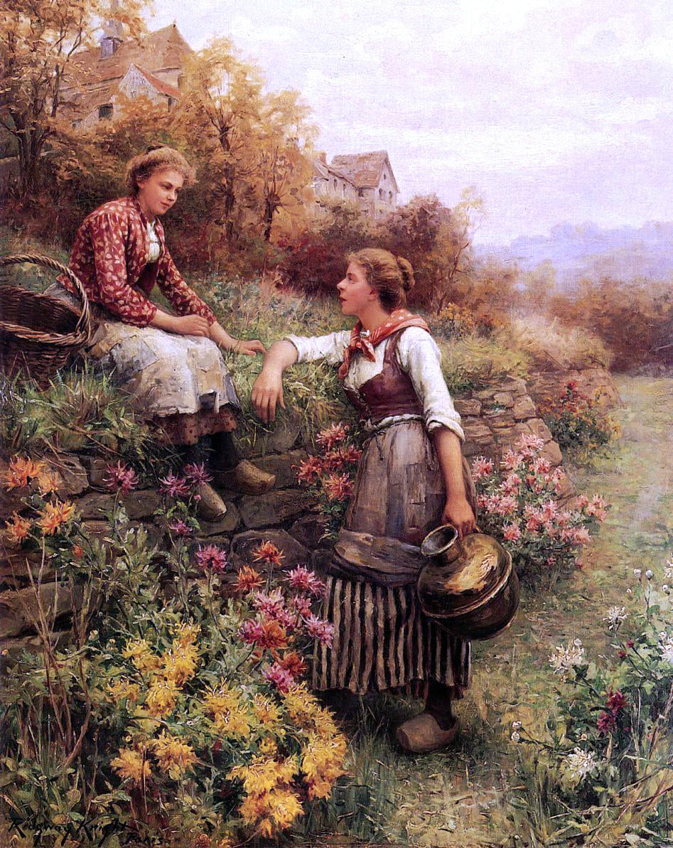 Daniel Ridgway Knight Marie and Diane - Canvas Print