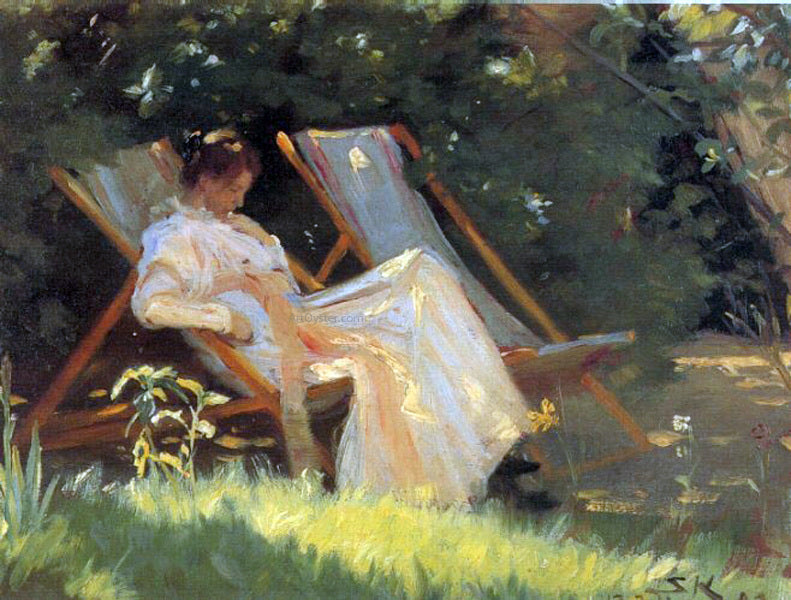 Peder Severin Kroyer Marie en el Jardin - Canvas Print