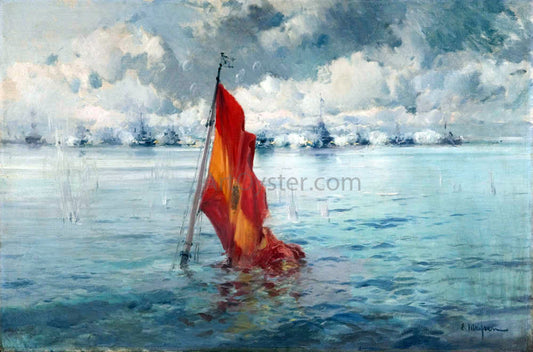 Eliseo Meifren I Roig Marina con Bandera - Canvas Print