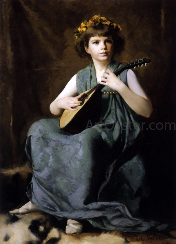 Edmund Tarbell Marion Hiller Fenno at Nine as Mandolinata - Canvas Print